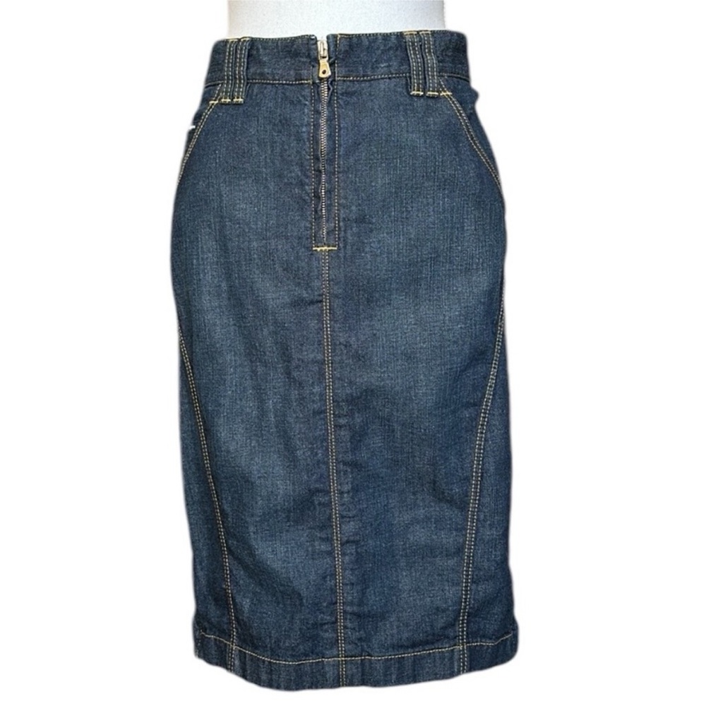 Dolce Gabbana Dark Wash Denim Pencil Skirt with Side Zippers Size IT46 / US 10